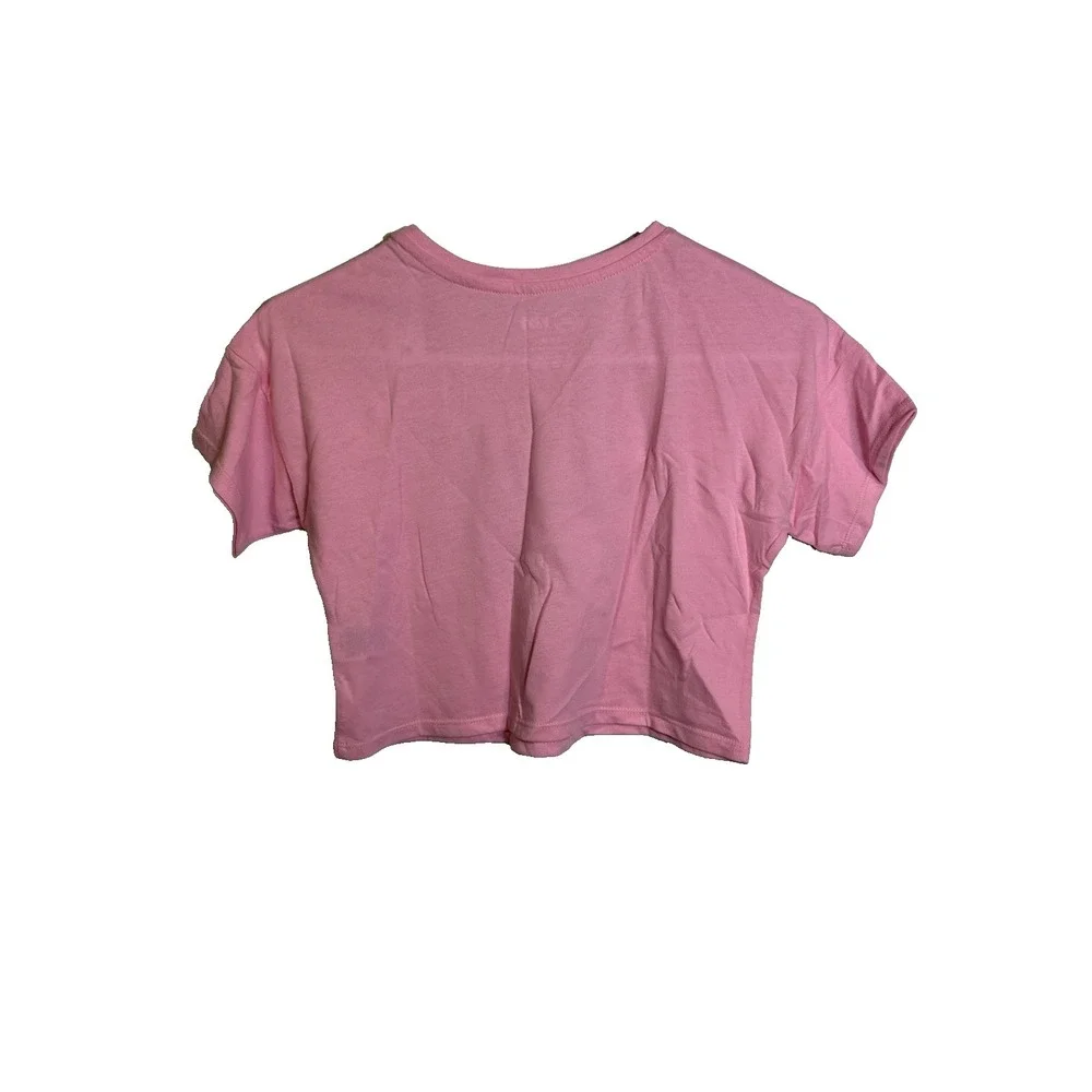 wonder nation KISS girls pink crop top short sleeve shirt size small 6 6x‎
